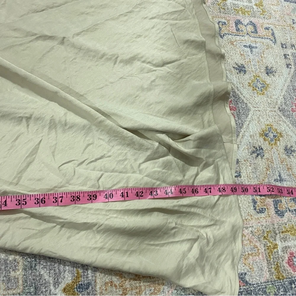 Loft NWT Small Champagne Beige Satin Silky Slip Midi Dress Draped Neck‎ - Picture 14 of 14